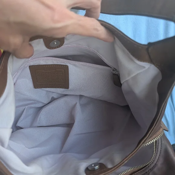 COACH Leather Lynn Soho Purse Hobo Shoulder Bag F 17092 Brown leather - Picture 9 of 16